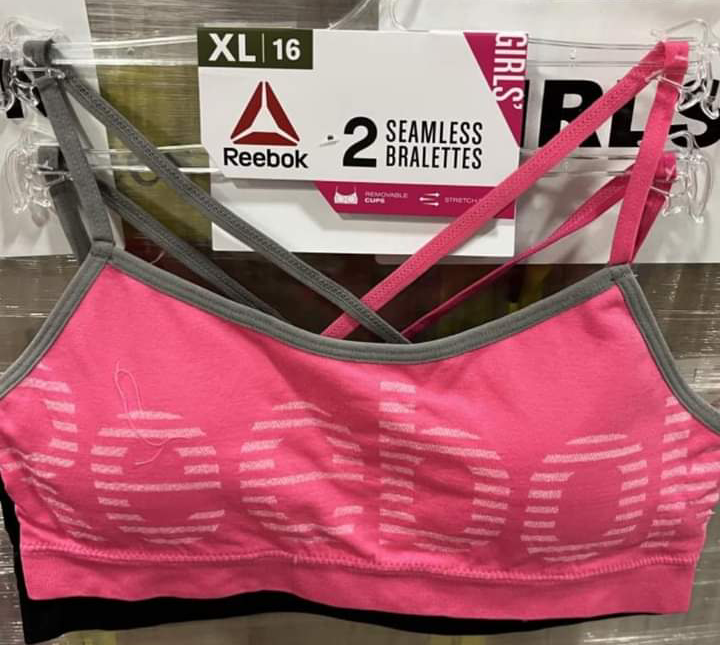 Reebok Womens XL Pink Padded Racer Back Athletic Sports Bra ~NWOTs